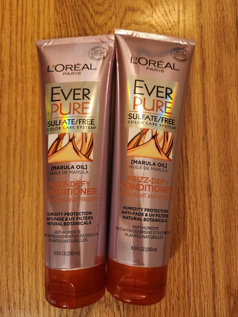 L'Oréal EverPure Marula Oil Frizz-Defy Conditioner  Qty 2 Tubes